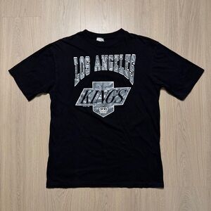 Vintage Waves NHL Los Angeles Kings Short Sleeve T-Shirt Mens Large Black 80s